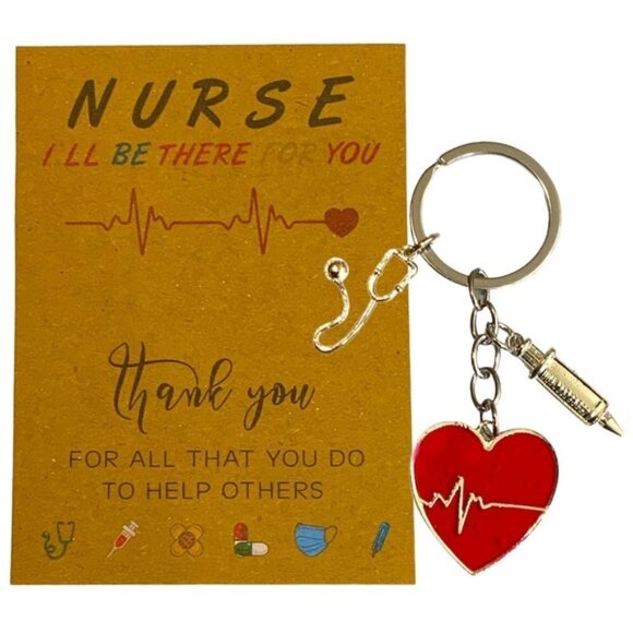 Nurse Keychain Gift Set 3 Pendants with Appreciation Thank You Card RN - Picture 1 of 16